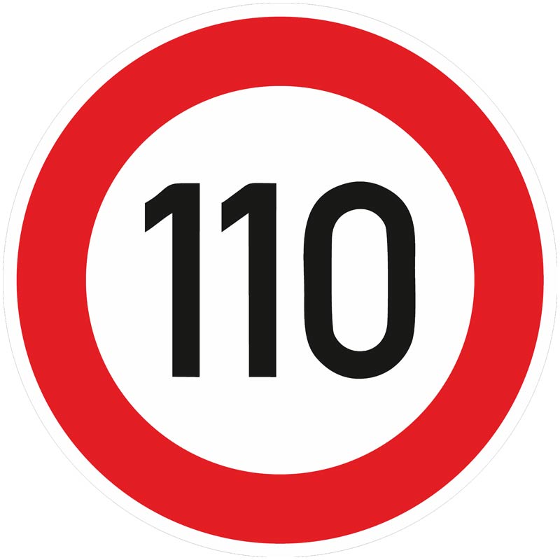 Autobahn Geschwindigkeitsbegrenzung: 110 km/h