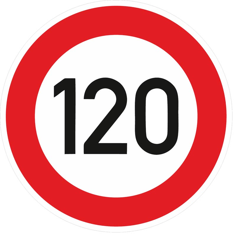 Autobahn Geschwindigkeitsbegrenzung: 120 km/h